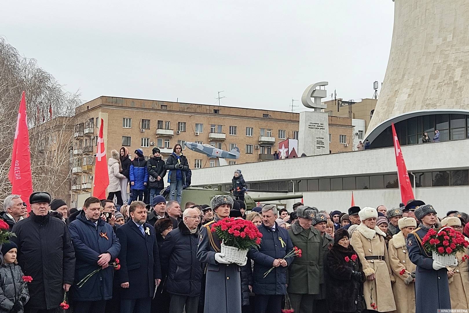 Торжественная церемония открытия бюстов Сталина, Жукова, Василевского. 1 февраля 2023