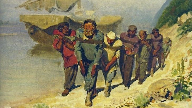 Илья Репин Бурлаки (эскиз) 1870 год