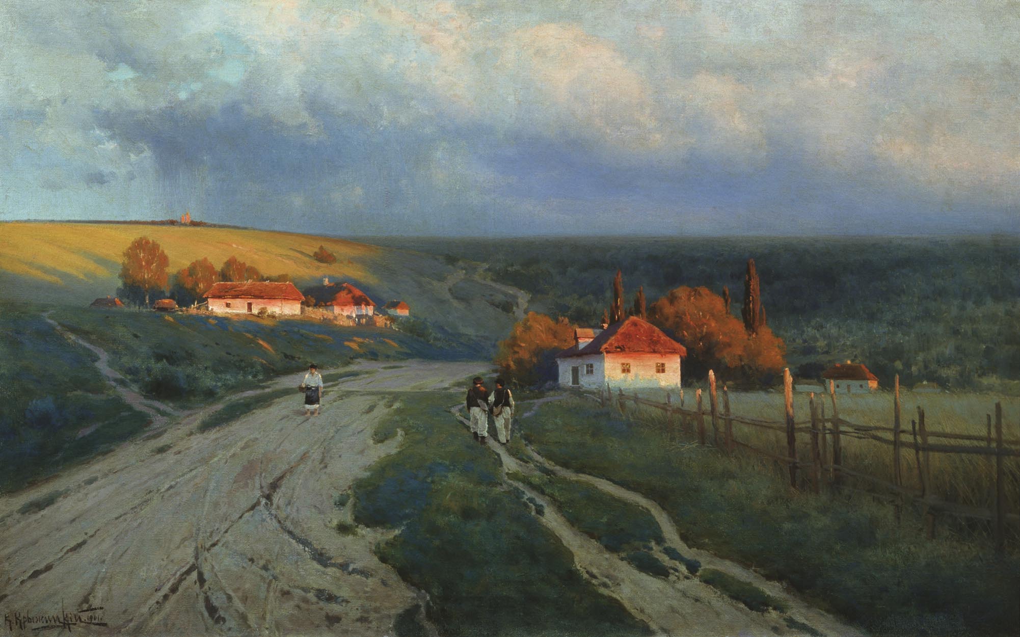 Константин Крыжицкий. Вечер на Украине. 1901