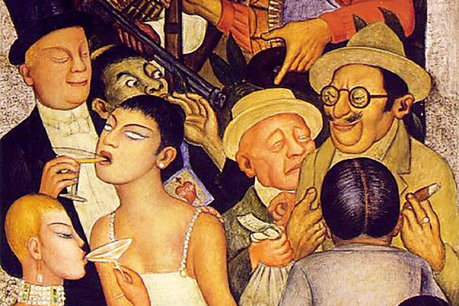 Диего Ривера. Ночь богатых (фрагмент). 1928