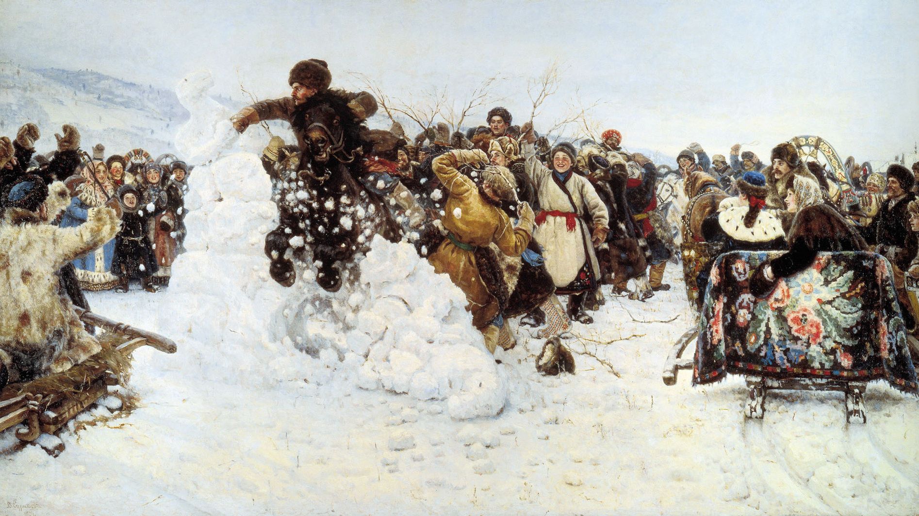 Василий Суриков. Взятие снежного городка. 1891