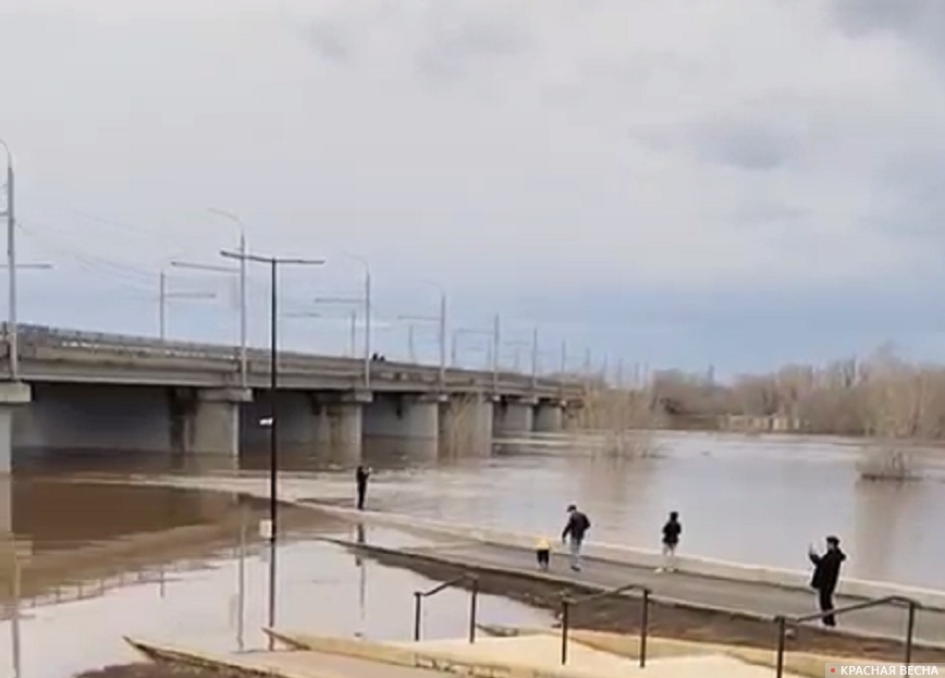 Половодье на реке Урал. Оренбург