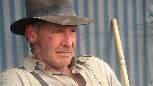 Харрисон Форд на съемках фильма Индиана Джонс