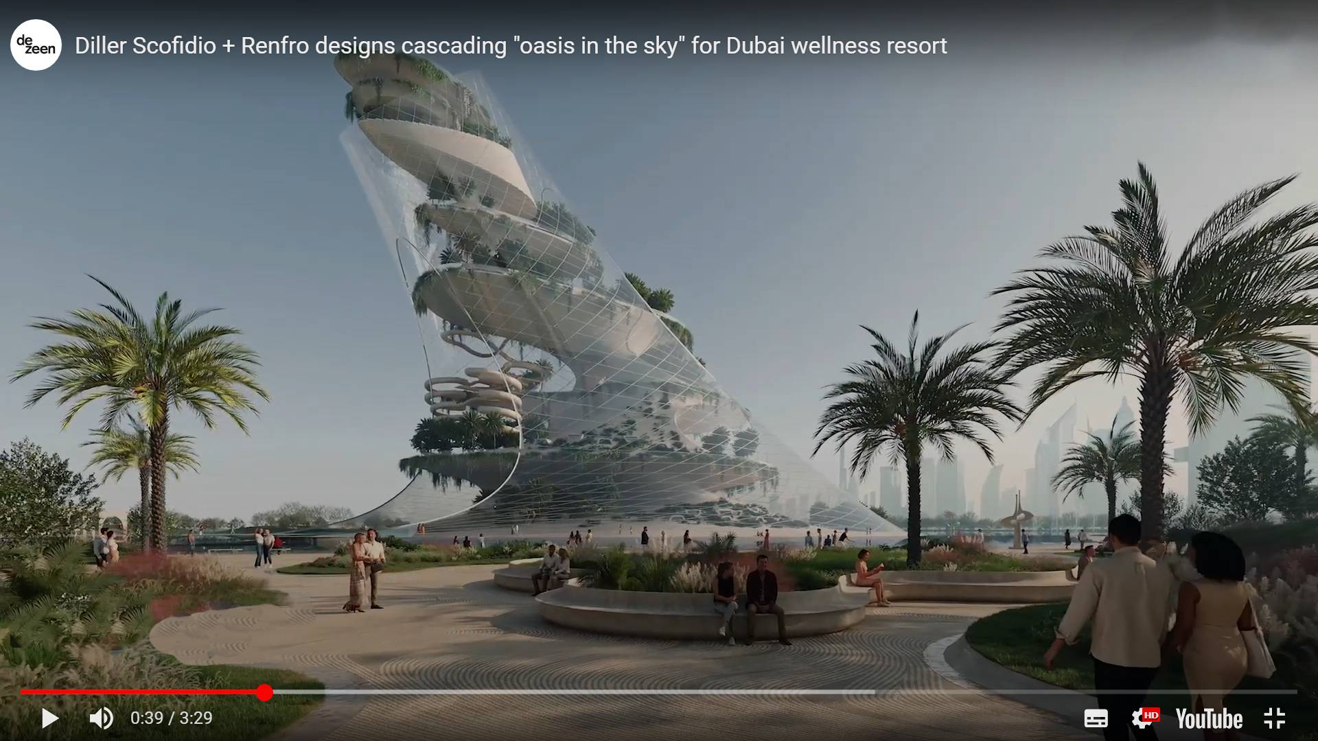 Цитата из видео Diller Scofidio + Renfro designs cascading «oasis in the sky» for Dubai wellness resort пользователя Dezeen, youtube.com