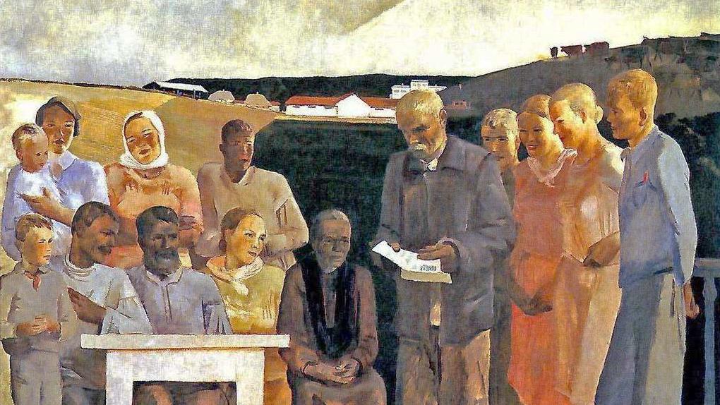 Александр Дейнека. Беседа колхозной бригады. 1934