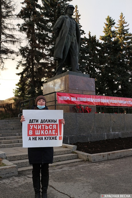 Одиночный пикет в Чебоксарах против дистанционного образования