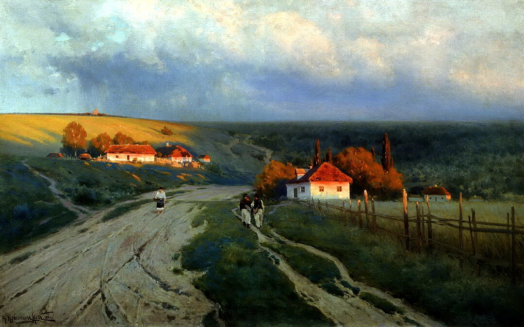 Константин Крыжицкий. Вечер на Украине. 1901