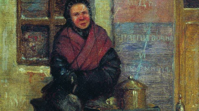 Леонид Соломаткин. Торговка (фрагмент). 1870