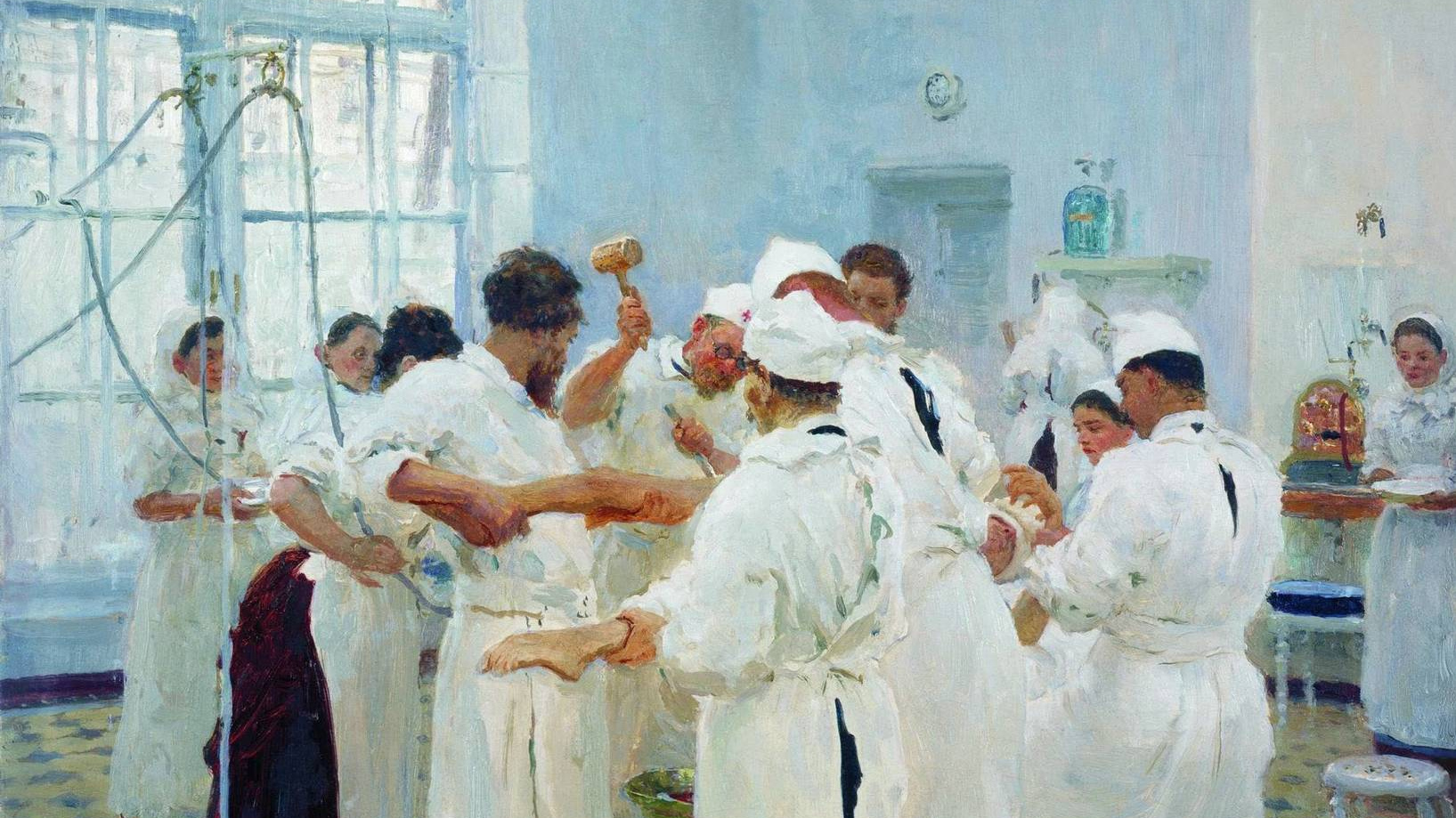 Илья Репин. Хирург Е. В. Павлов в операционном зале. 1888