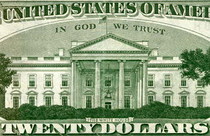 «In God We Trust» на банкноте достоинством 20 долларов США