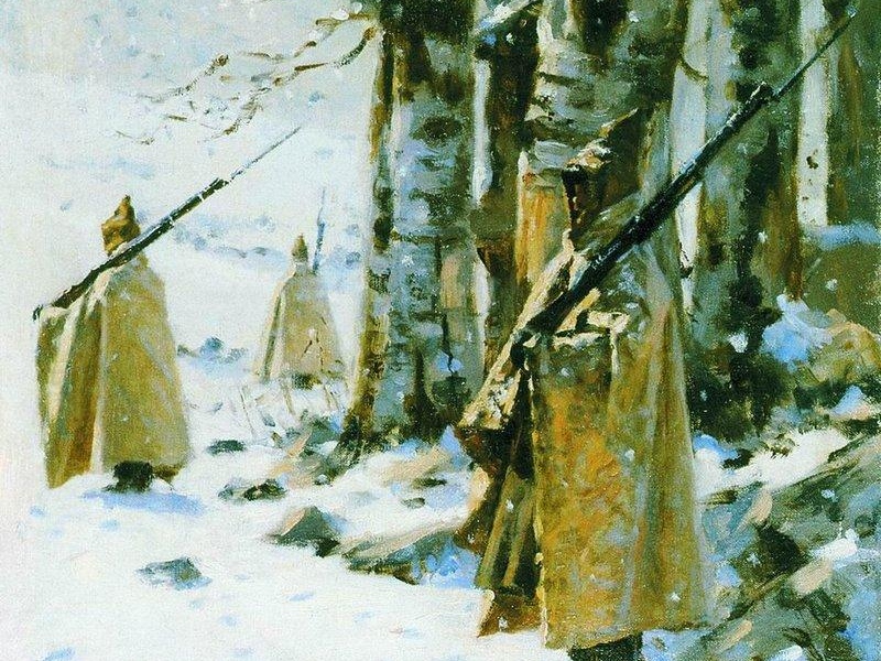 Василий Верещагин. Пикет на Балканах (фрагмент). Около 1878