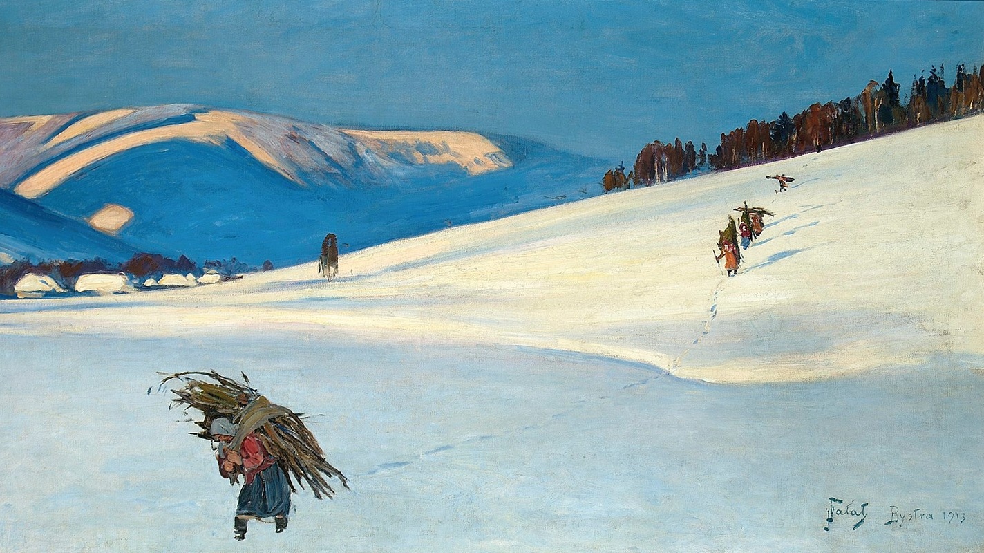 Юлиан Фалат. С валежником (фрагмент). 1913