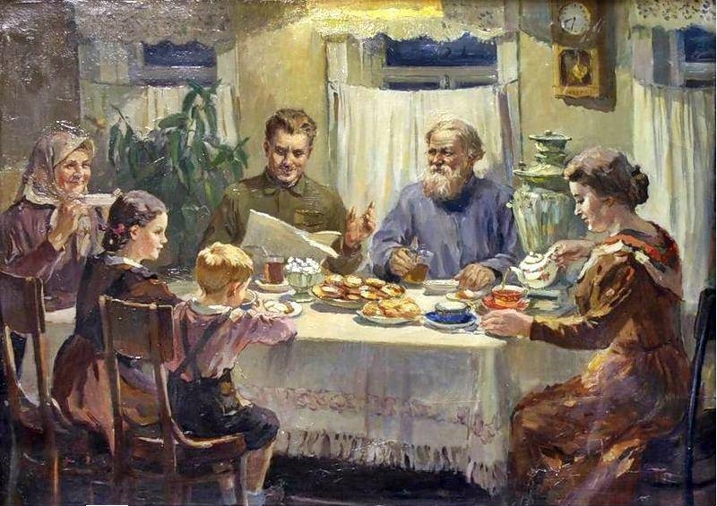 В. Б. Баюскин. За обедом. 1950-е