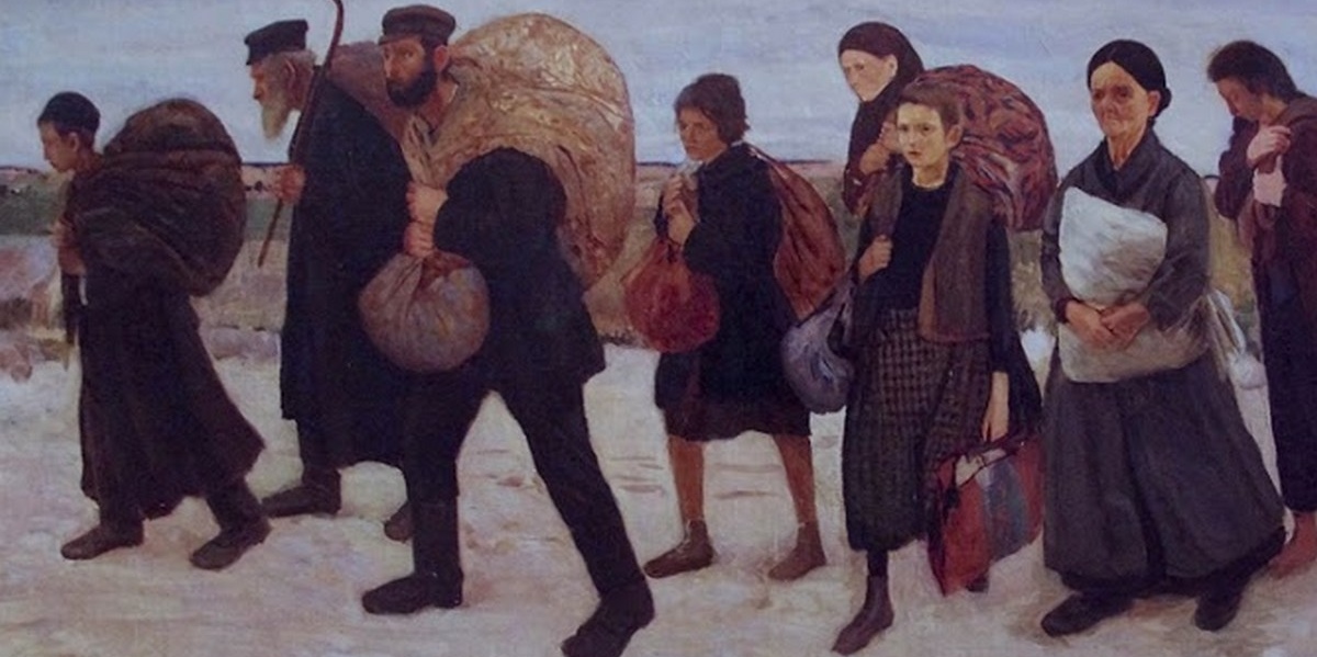 Маурицио Минковский. Беженцы (фрагмент). 1906-1909