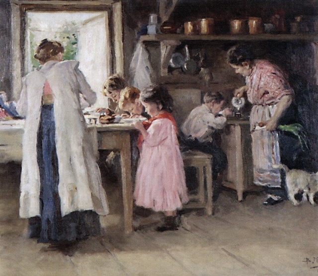 Константин Маковский. На кухне. 1913