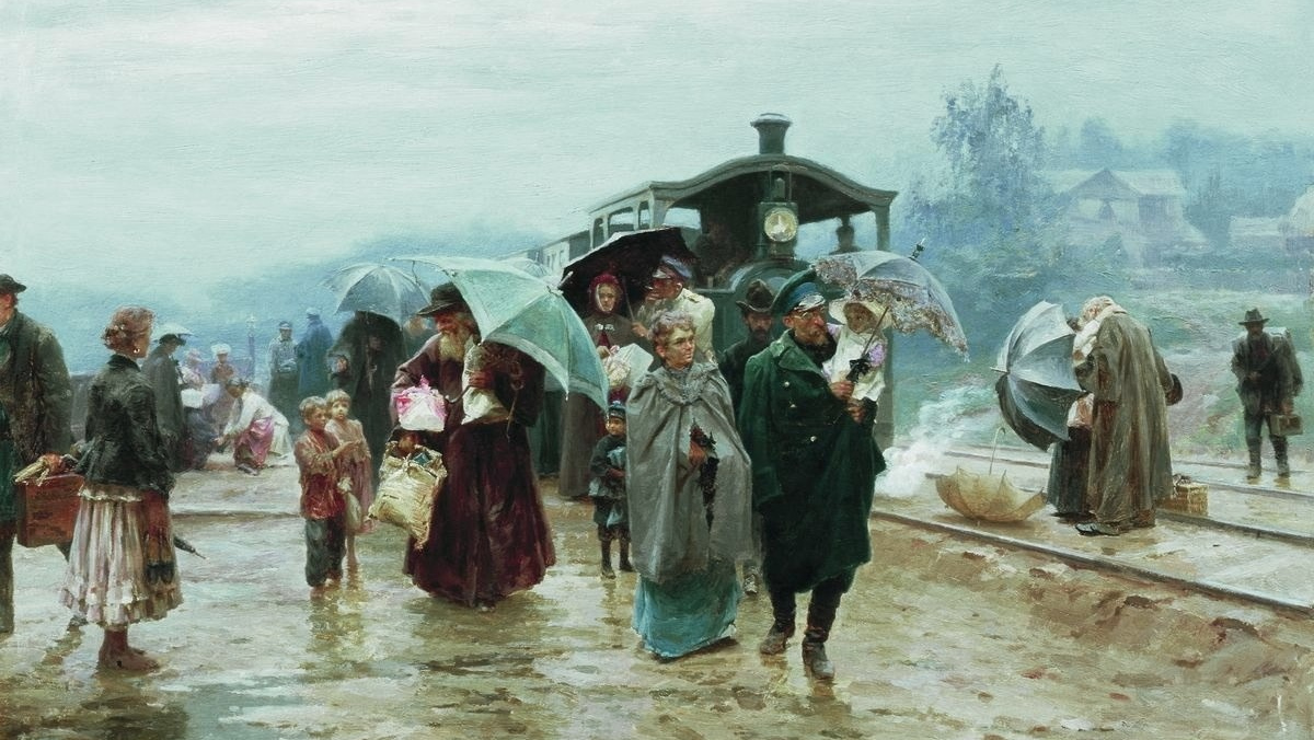 Николай Касаткин. Трамвай пришел. 1894 год