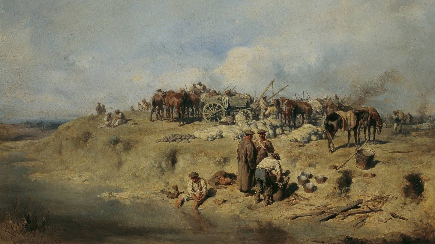 Август фон Петтенкофен. Привал русских солдат (фрагмент). 1852