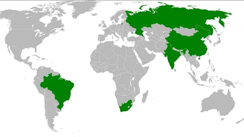 Карта стран БРИКС
