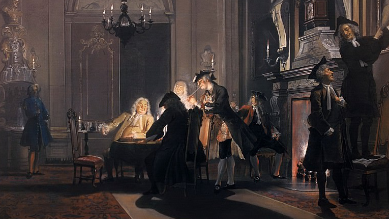 Корнелис Трост. Братская беседа (фрагмент). 1740