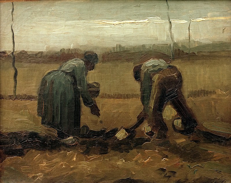 Винсент Ван Гог. Крестьяне, сажающие картофель. 1885