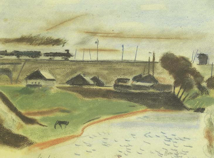 Александр Дейнека. Пейзаж с поездом. 1931